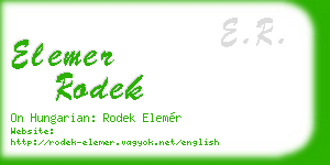 elemer rodek business card